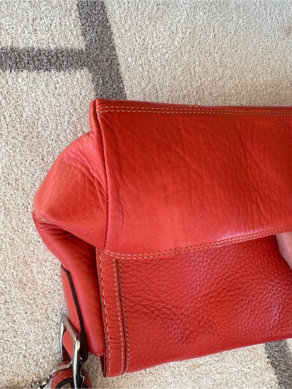 Red Leather Crossbody Shoulder Bag - Classic Turnlock Coach